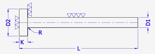 expulsor cabeza cilindrica templado